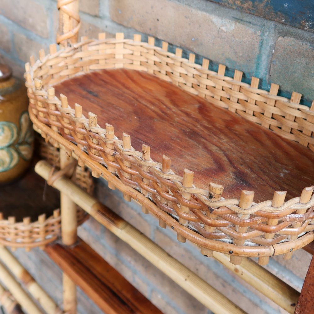 Vintage rotan kamerscherm / roomdivider - Afbeelding 9