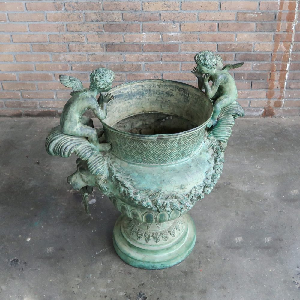 Bronzen jardinière / tuinvaas - Afbeelding 2