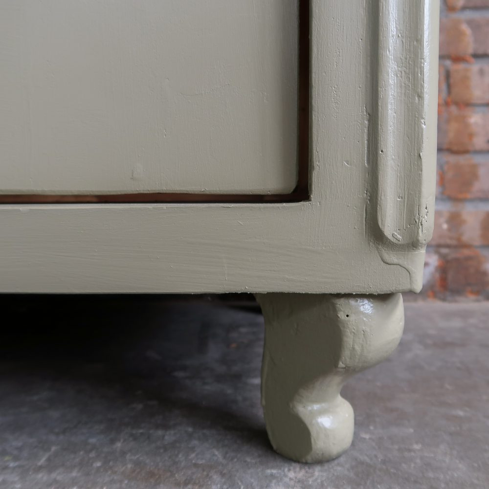 Brocante beige vitrinekast - Afbeelding 10