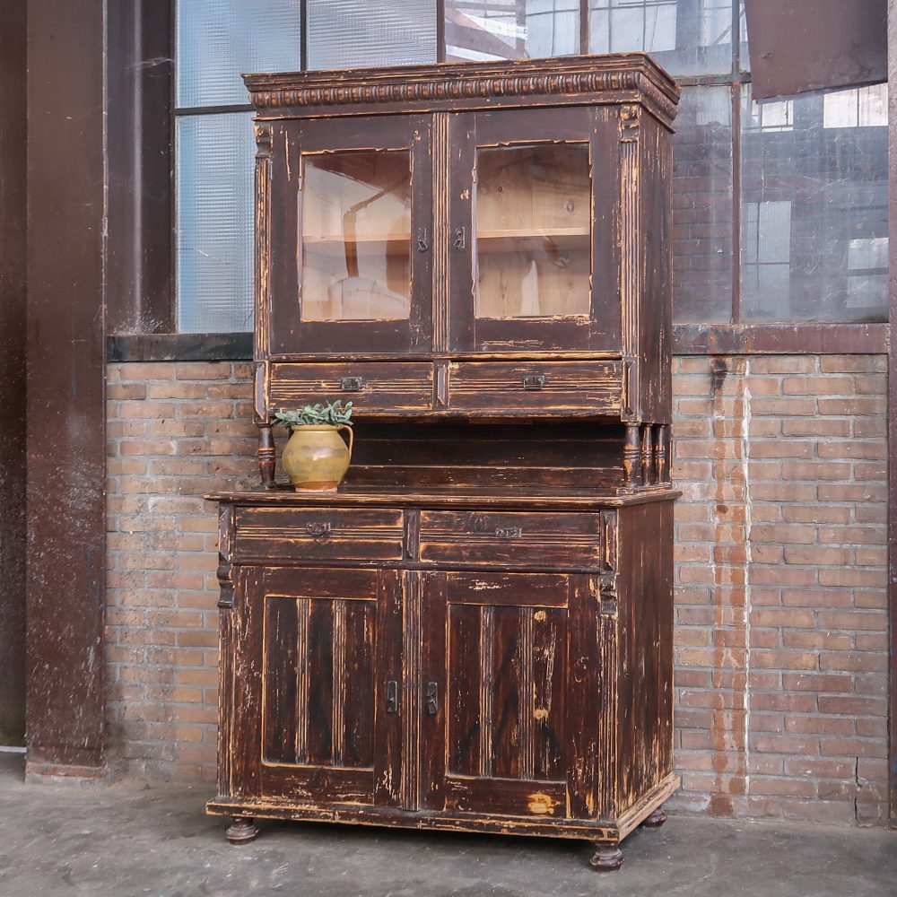 Bruine brocante buffetkast - Afbeelding 2