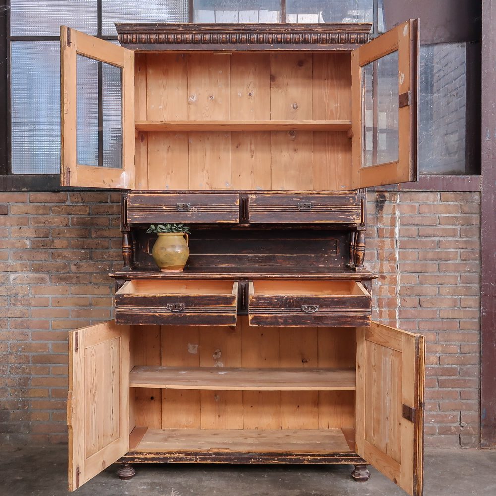 Bruine brocante buffetkast - Afbeelding 3