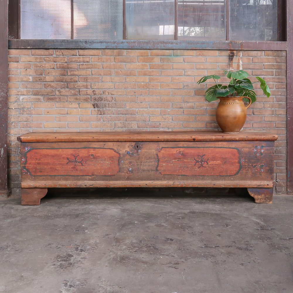 Houten kist - antiek - Afbeelding 2
