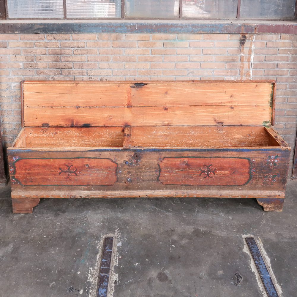 Houten kist - antiek - Afbeelding 3