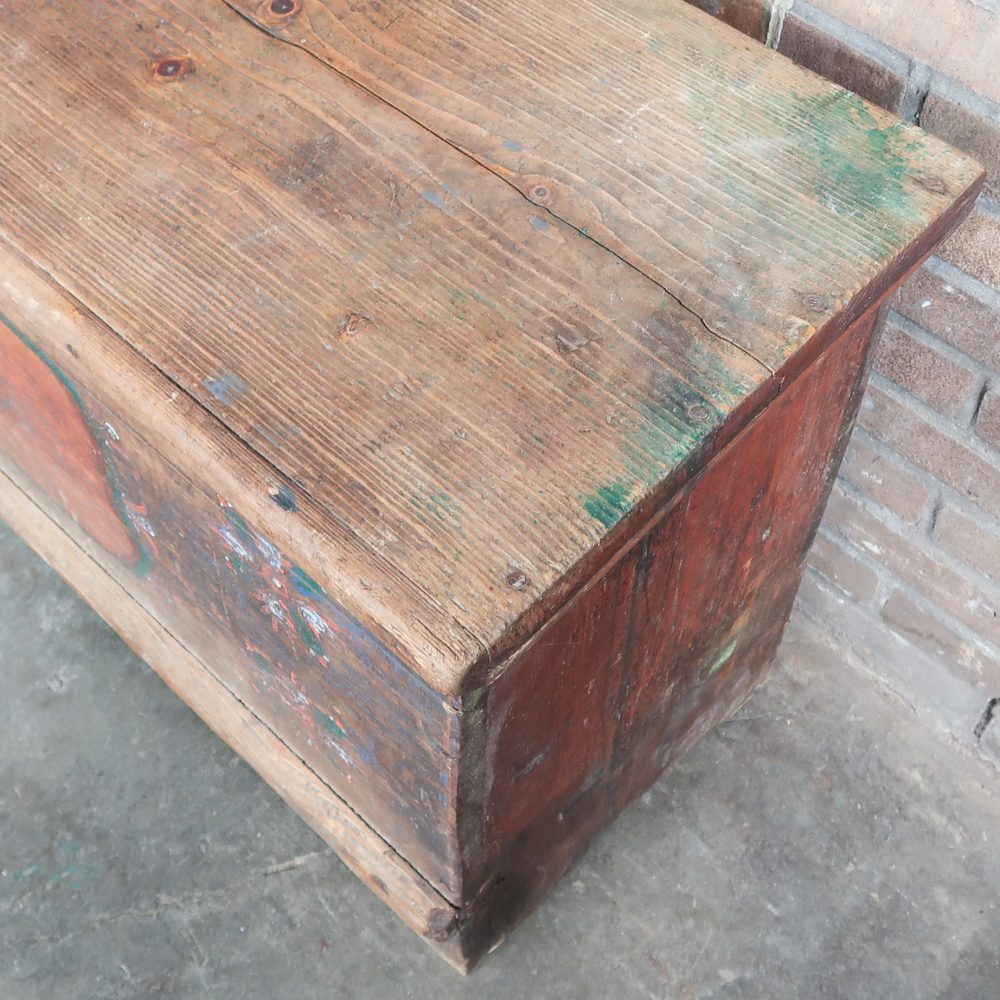 Houten kist - antiek - Afbeelding 8