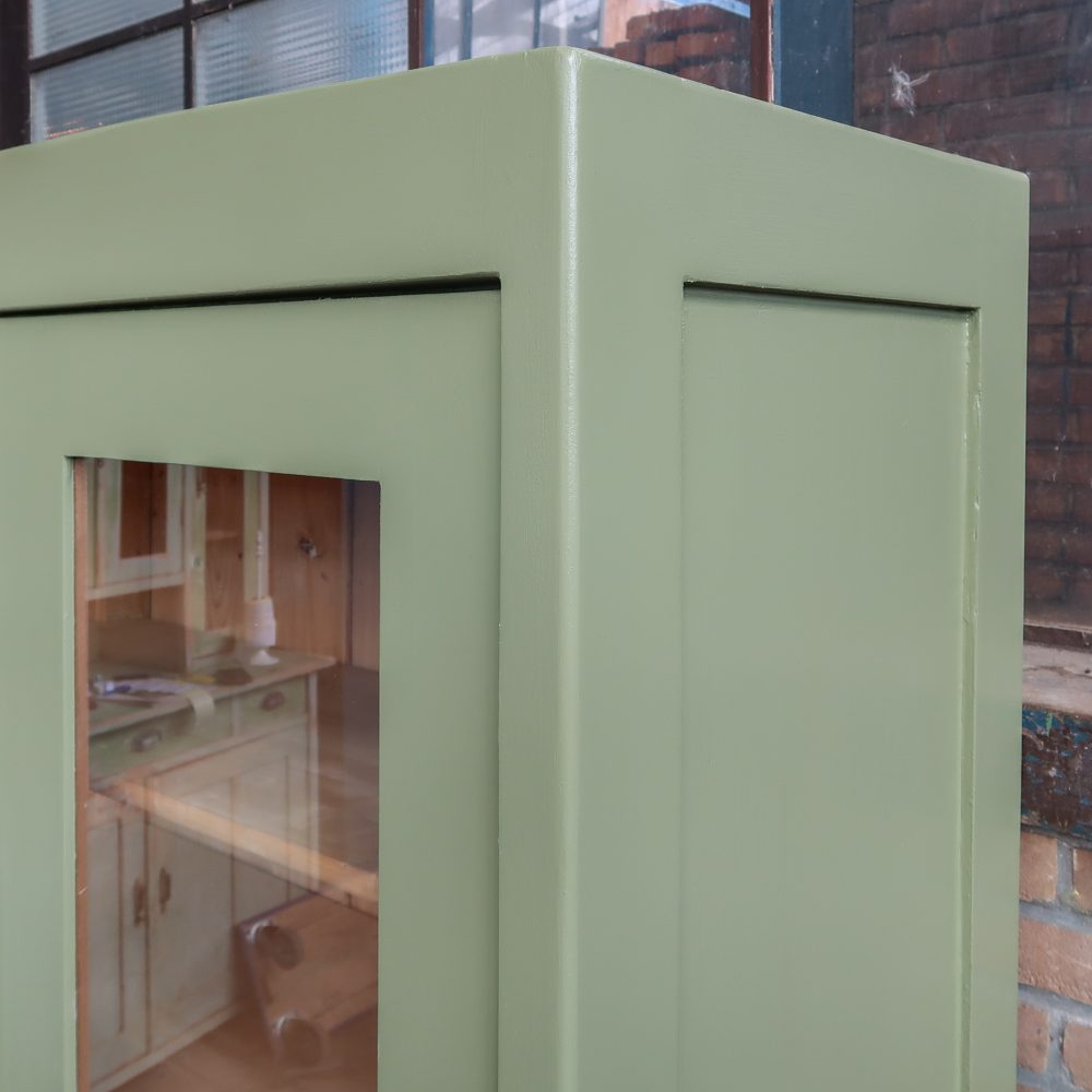 Brocante groene vitrinekast - Afbeelding 5