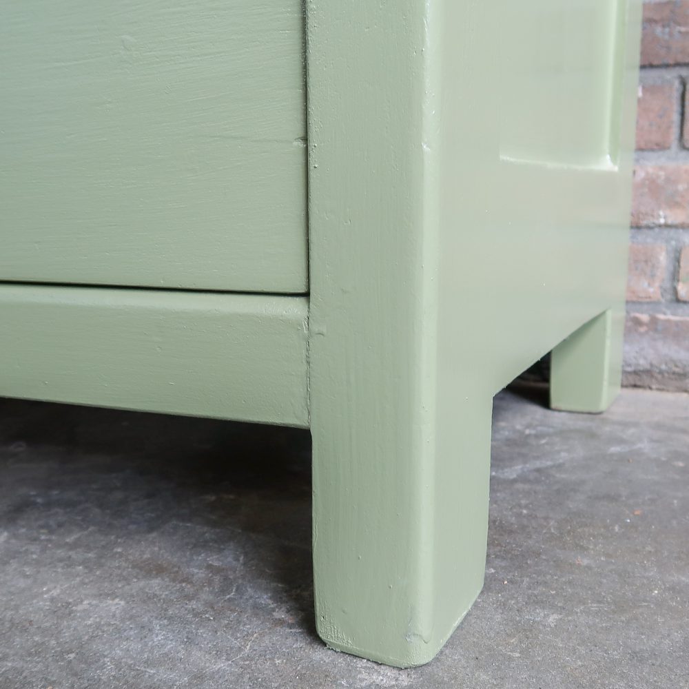 Brocante groene vitrinekast - Afbeelding 9