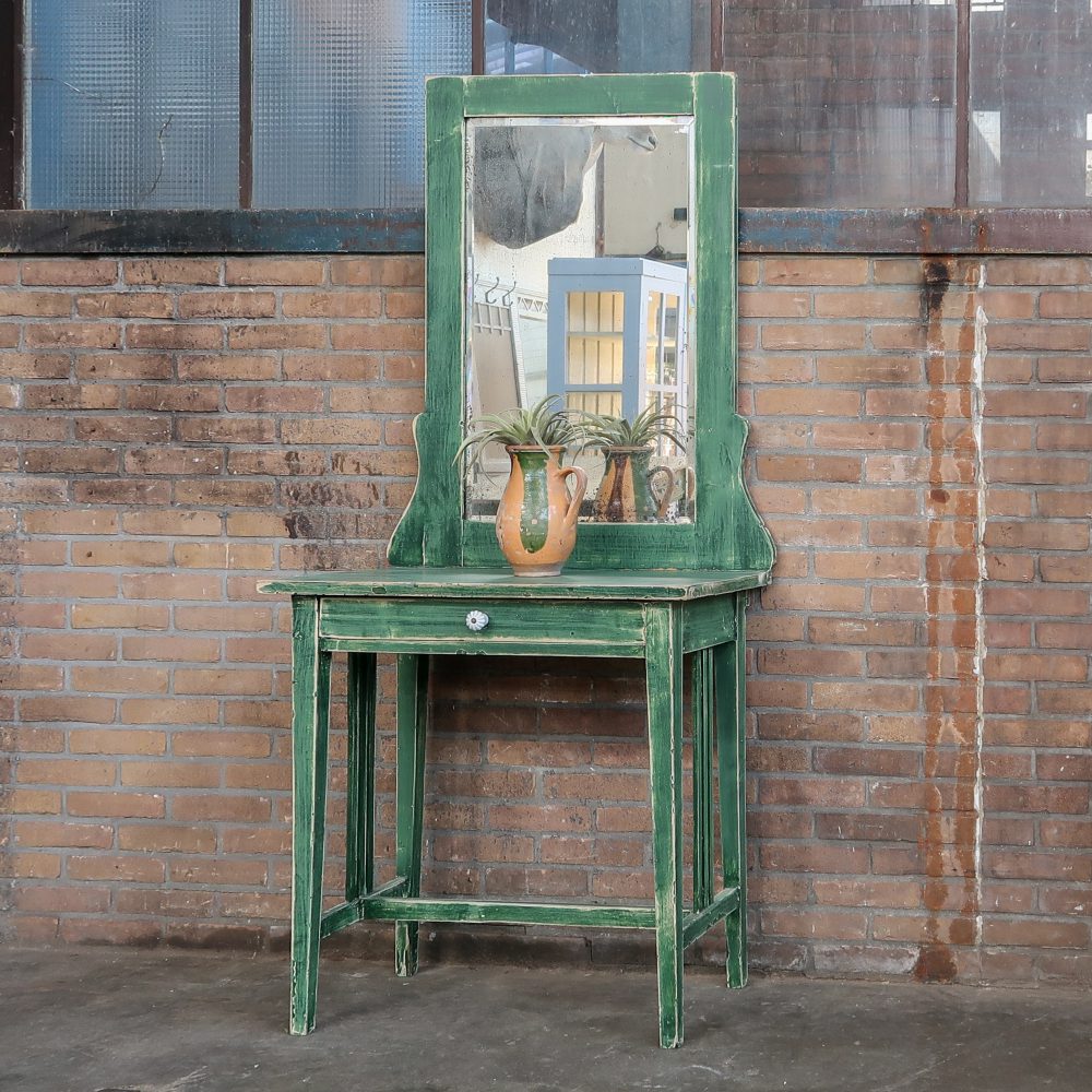 Brocante kaptafel met lade - Afbeelding 2