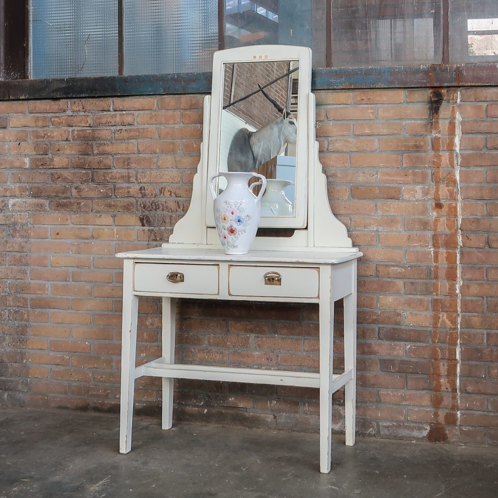 Brocante kaptafel met lades - Afbeelding 2