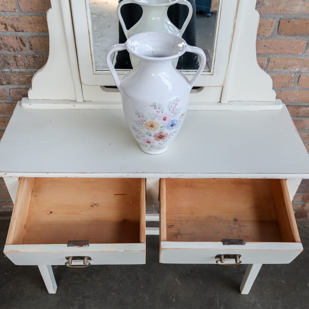 Brocante kaptafel met lades - Afbeelding 4