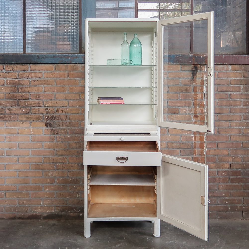 Vintage houten dokterskast - Afbeelding 3