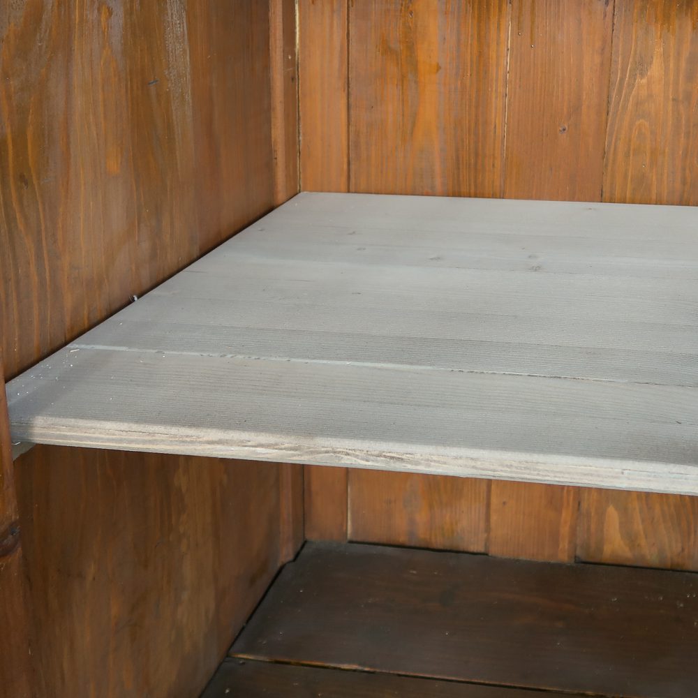 Bruine brocante vitrinekast - Afbeelding 4