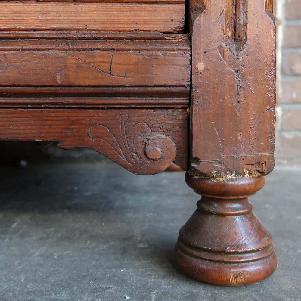 Bruine brocante vitrinekast - Afbeelding 15