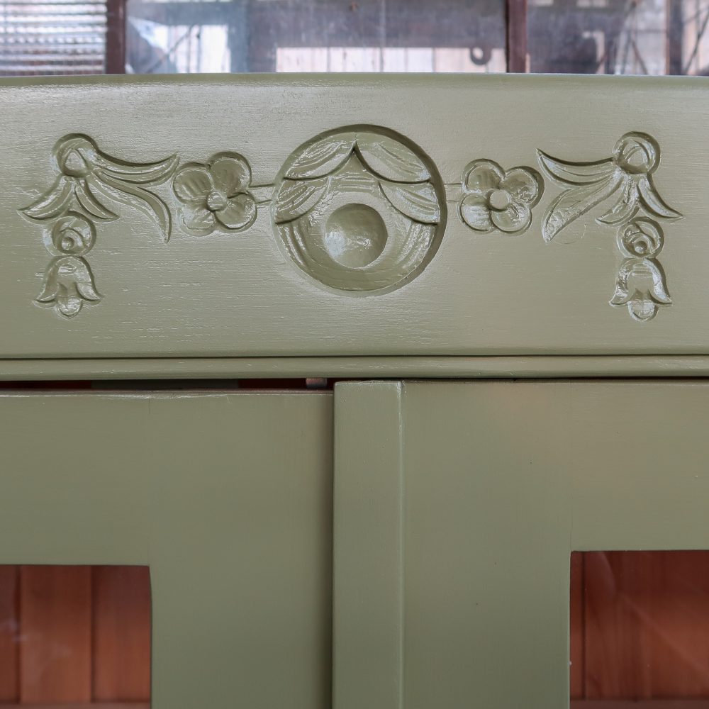 Brocante groene vitrinekast - Afbeelding 5