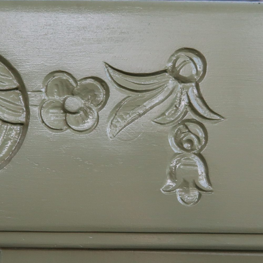 Brocante groene vitrinekast - Afbeelding 6
