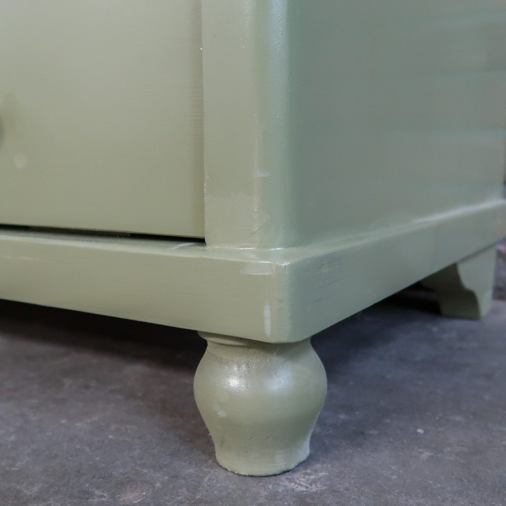Brocante groene vitrinekast - Afbeelding 9