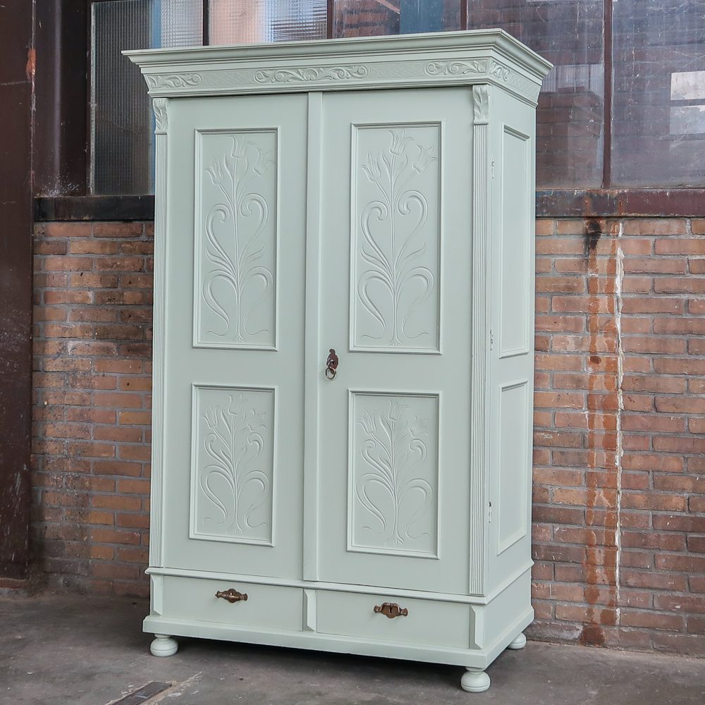 Mintgroene linnenkast - Afbeelding 2