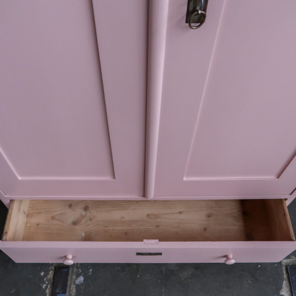 Brocante roze linnenkast - Afbeelding 5