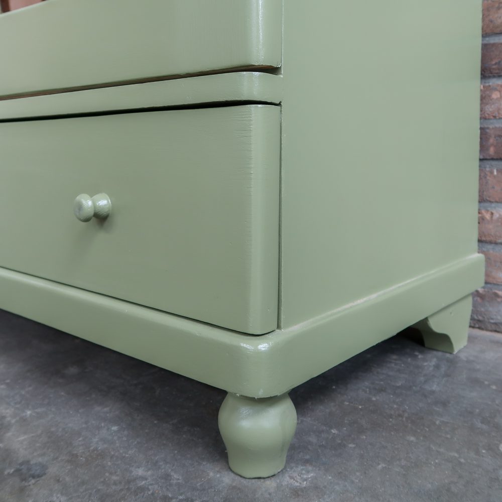 Brocante groene vitrinekast - Afbeelding 9