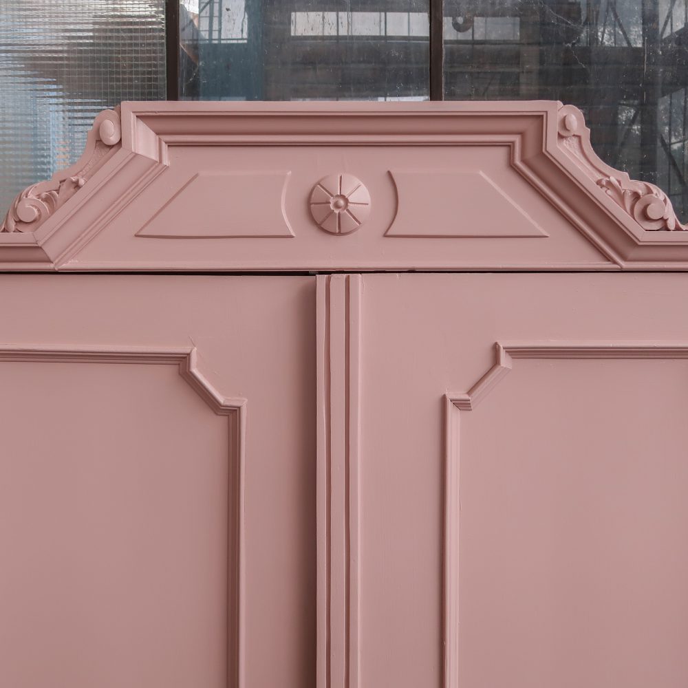 Brocante roze linnenkast - Afbeelding 4