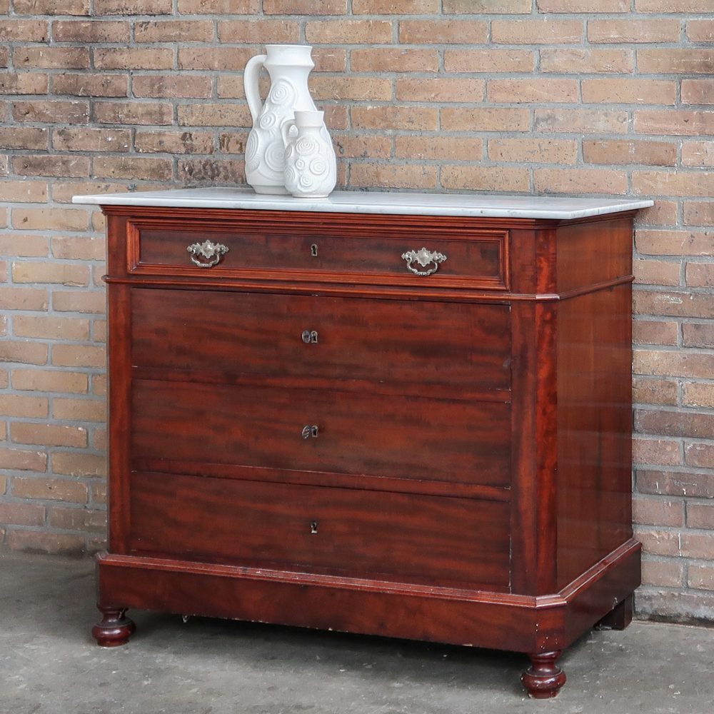 Vintage kast met marmeren blad – Bild 2