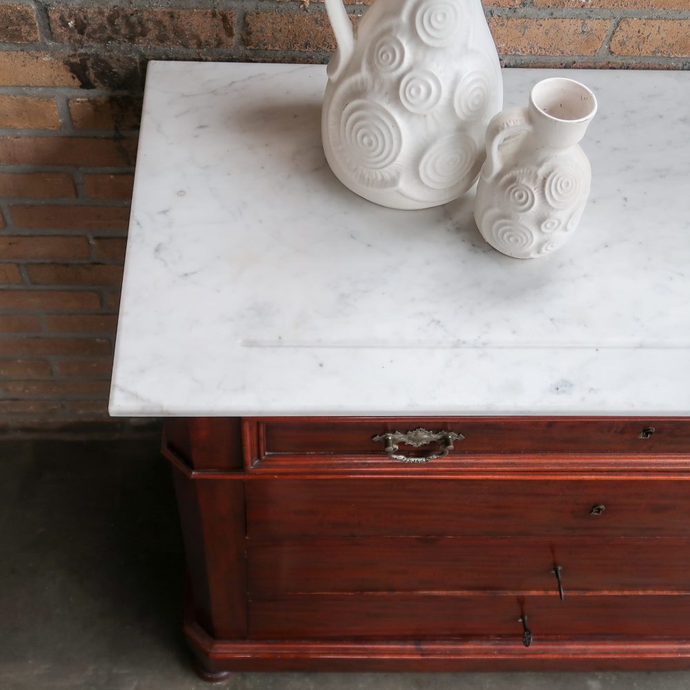Vintage kast met marmeren blad – Bild 4