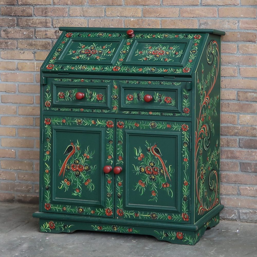 Hindeloopen secretaire - handbeschilderd - Afbeelding 2