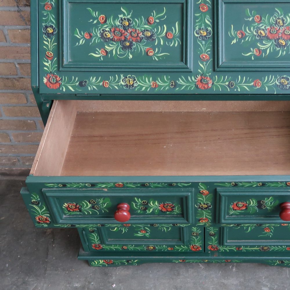 Hindeloopen secretaire - handbeschilderd - Afbeelding 6
