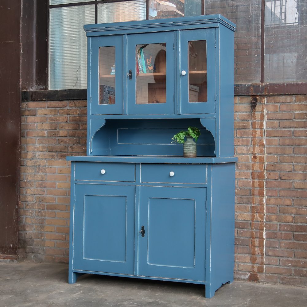 Blauwe brocante buffetkast - Afbeelding 2