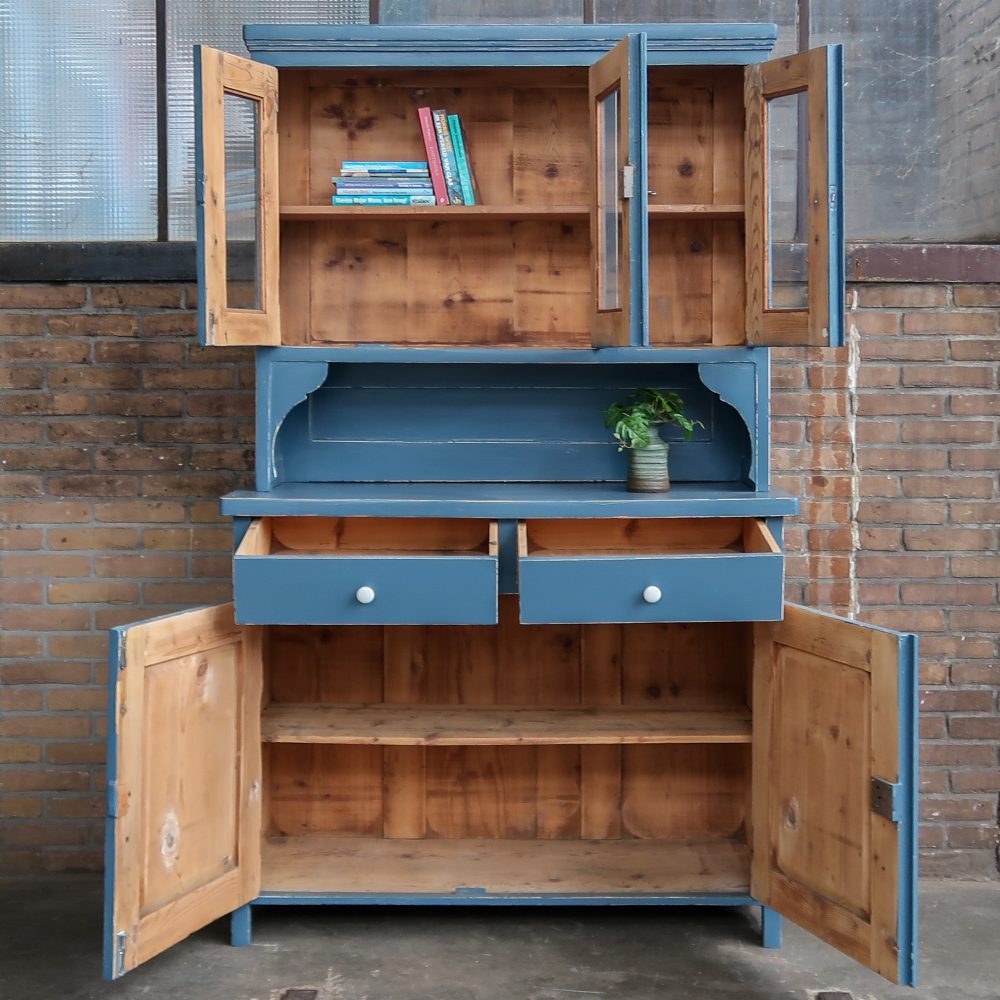 Blauwe brocante buffetkast - Afbeelding 3
