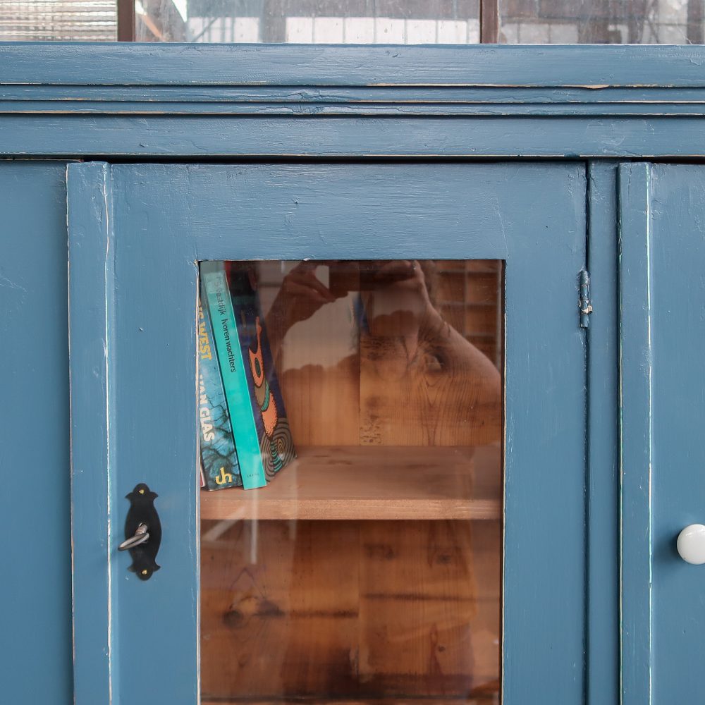 Blauwe brocante buffetkast - Afbeelding 5
