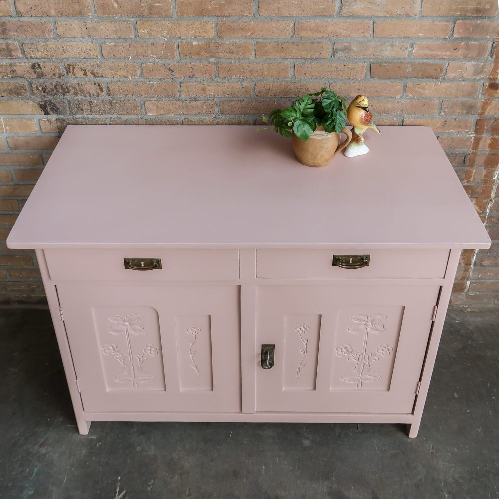 Brocante roze dressoir - Afbeelding 5