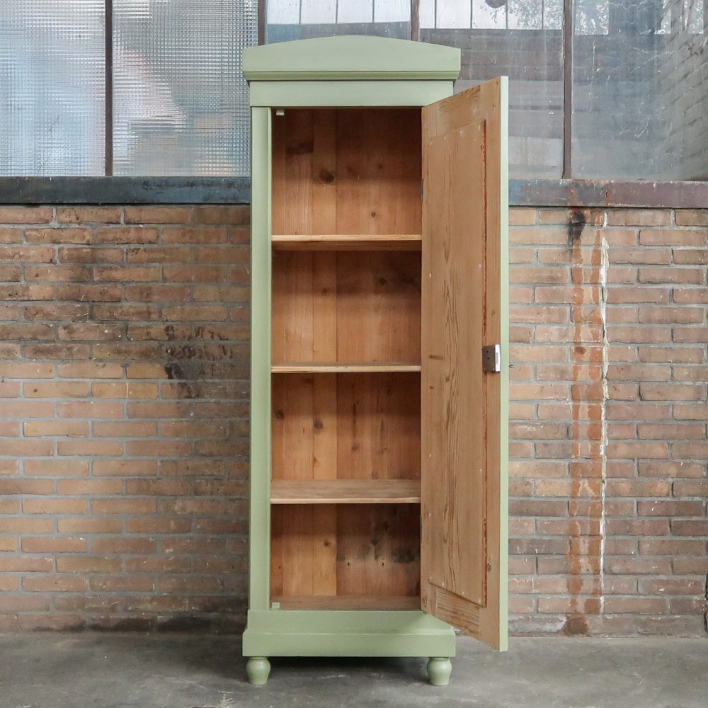 Olijfgroene eendeurs linnenkast - Afbeelding 3