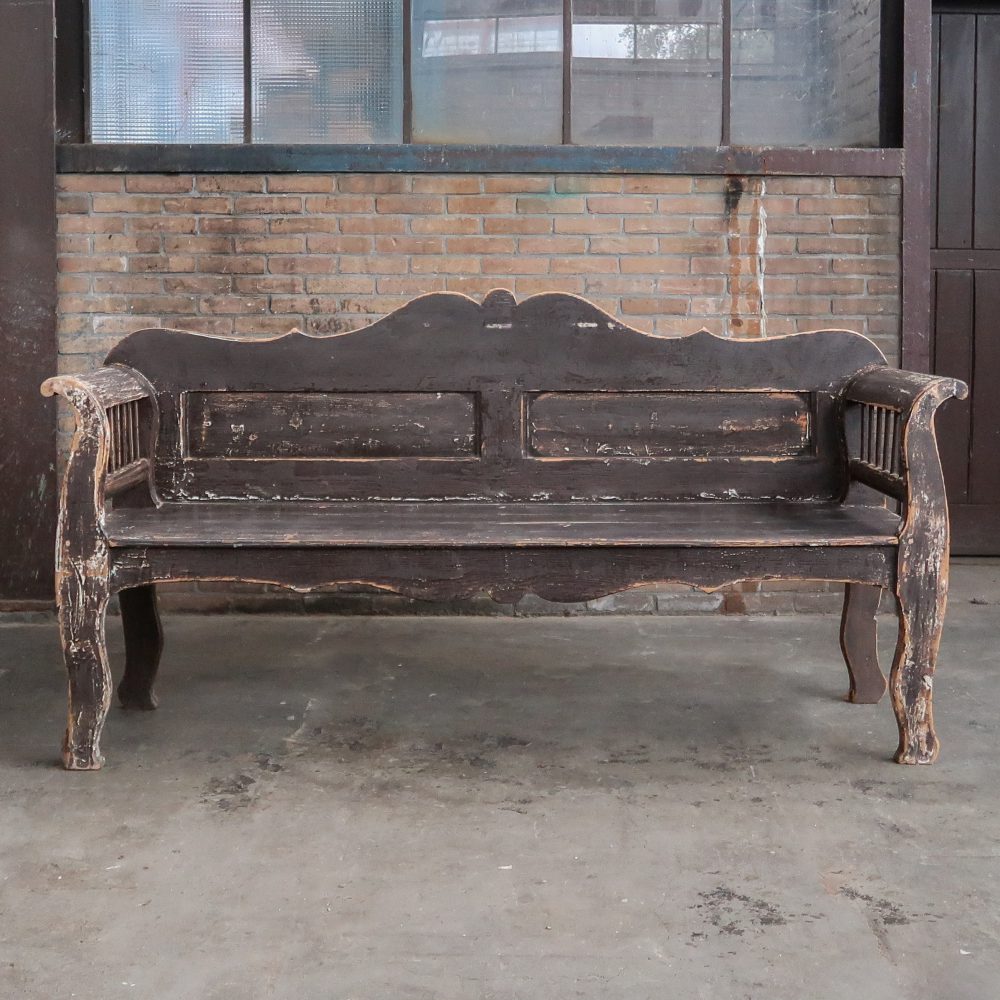 Houten bruine bank - Afbeelding 2