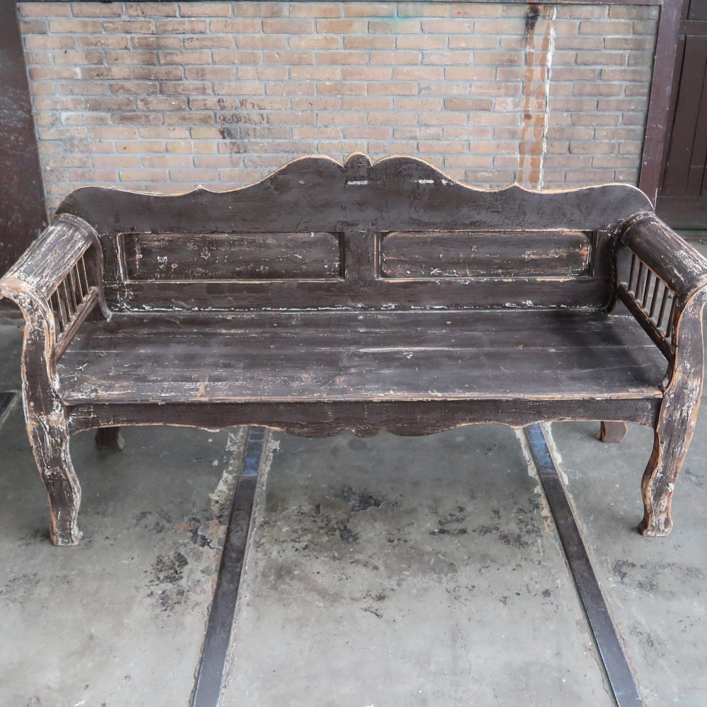 Houten bruine bank - Afbeelding 3