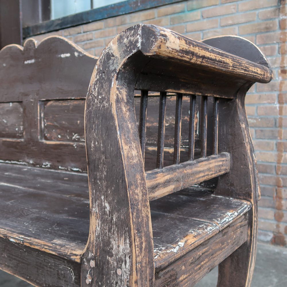 Houten bruine bank - Afbeelding 4