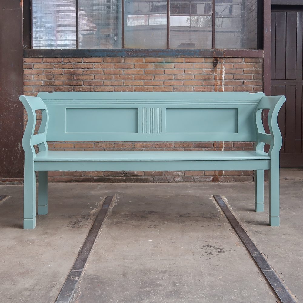 Brocante blauwe bank - Afbeelding 2