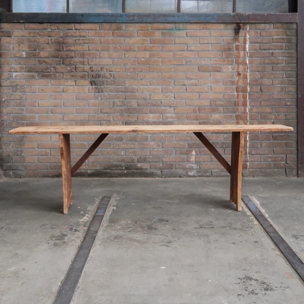 Brocante houten bankje - Afbeelding 2