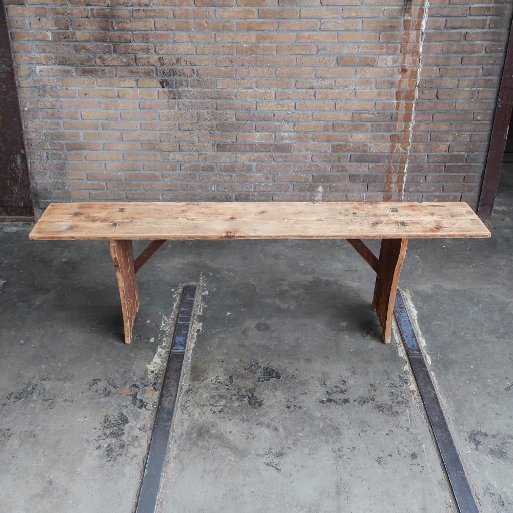 Brocante houten bankje - Afbeelding 3