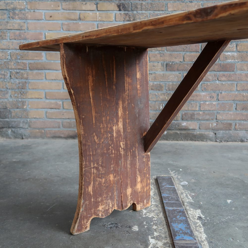 Brocante houten bankje - Afbeelding 7