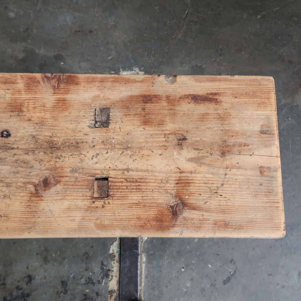 Brocante houten bankje - Afbeelding 4