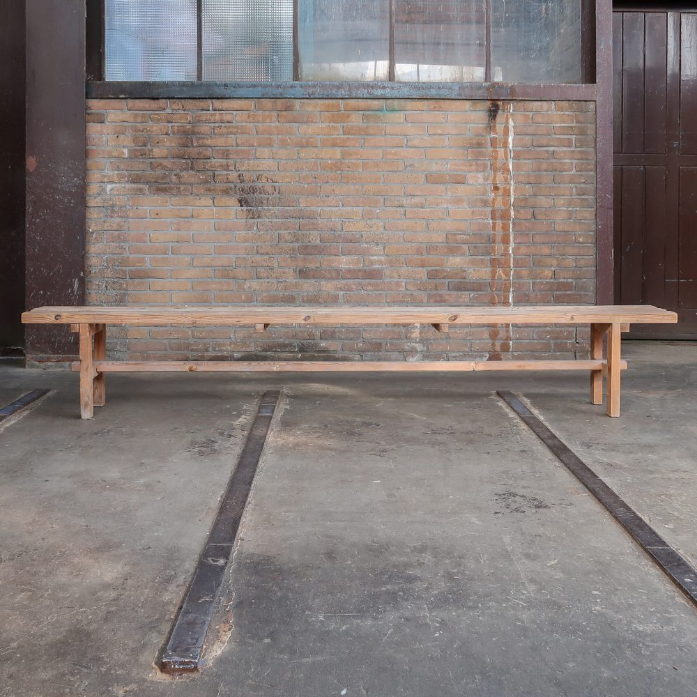 Brocante houten bank - Afbeelding 2