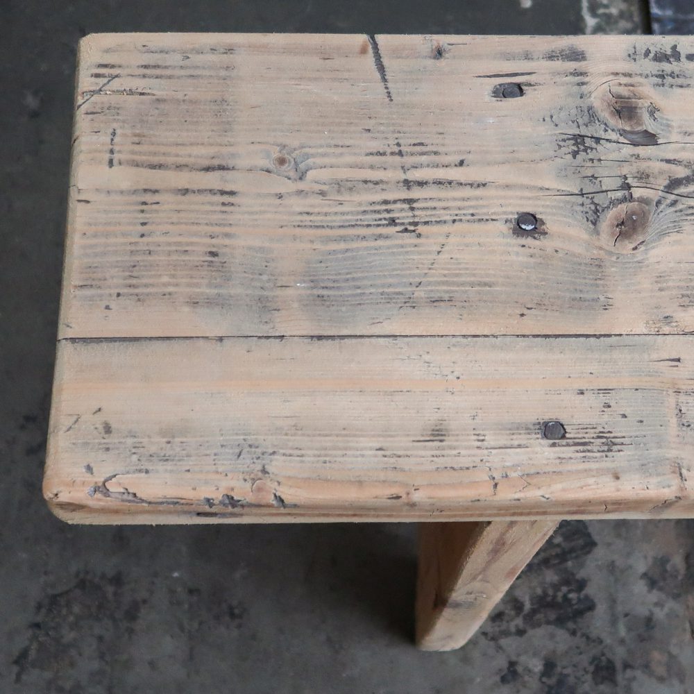 Brocante houten bankje - Afbeelding 4