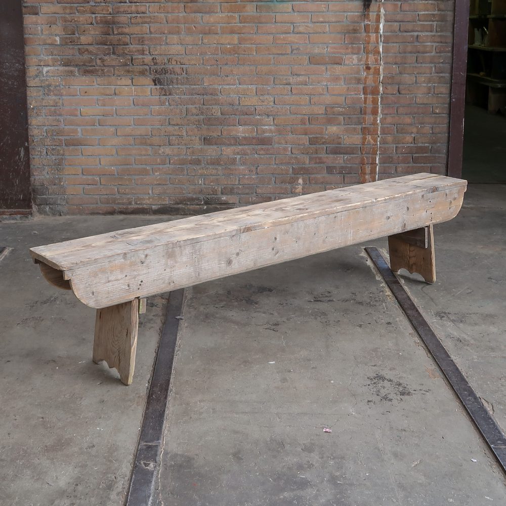 Brocante houten bank - Afbeelding 2