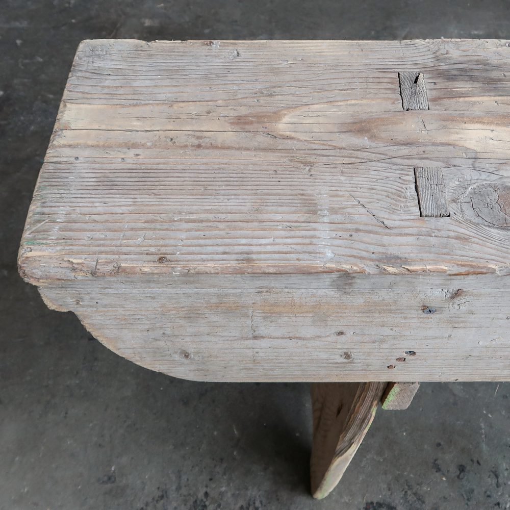 Brocante houten bank - Afbeelding 3