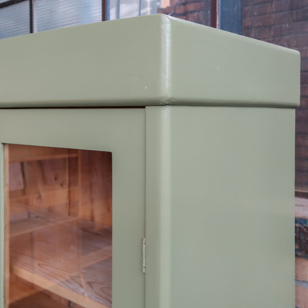 Brocante groene vitrinekast - Afbeelding 5