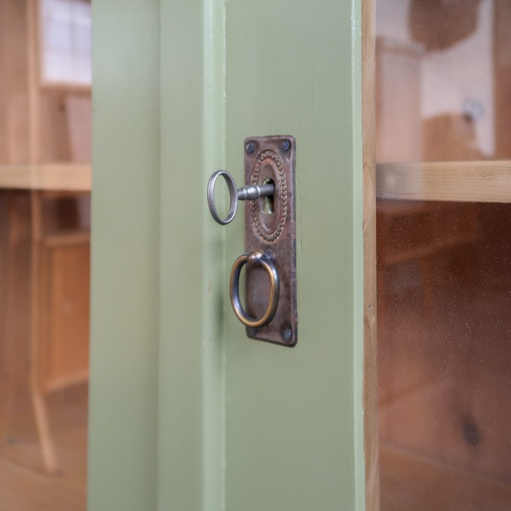 Brocante groene vitrinekast - Afbeelding 6