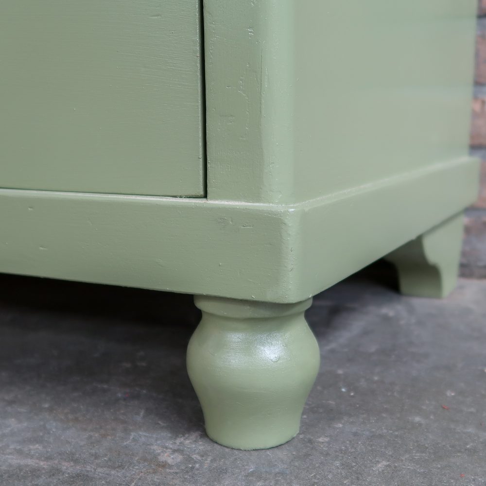 Brocante groene vitrinekast - Afbeelding 8
