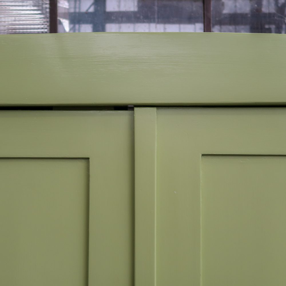 Brocante groene linnenkast - Afbeelding 4