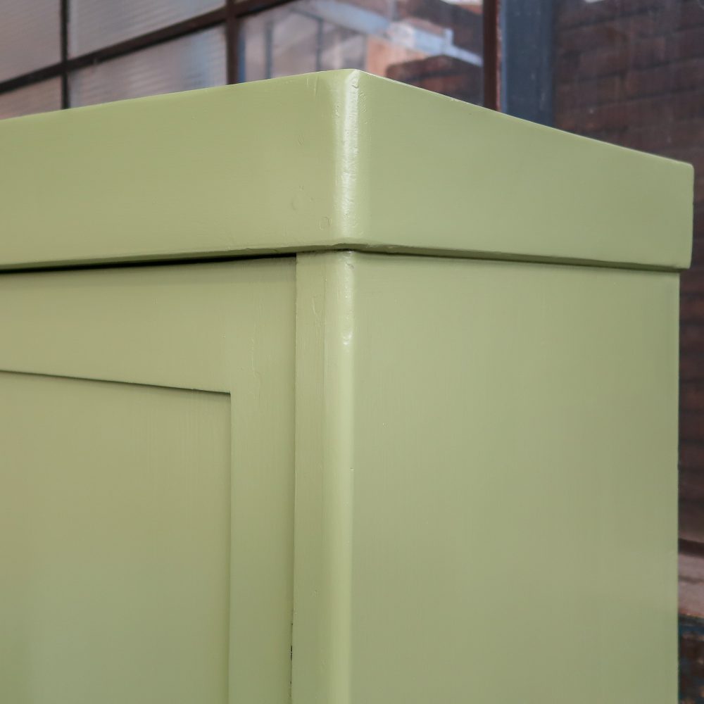 Brocante groene linnenkast - Afbeelding 5