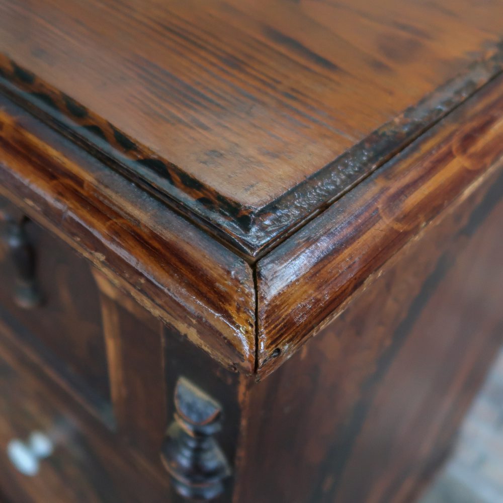 Brocante bruine commode - Afbeelding 5
